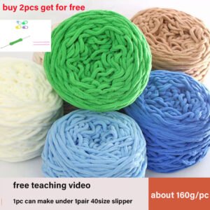 Icicle Yarn for Hand-Crocheted Slippers